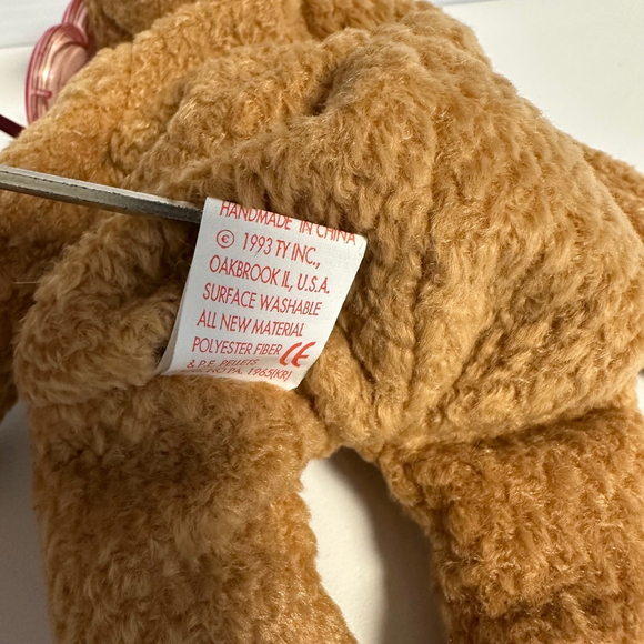 Ty Beanie Baby Curly Brown Bear 6 inch 
1993 vintage NWMT NEW - Picture 5 of 15